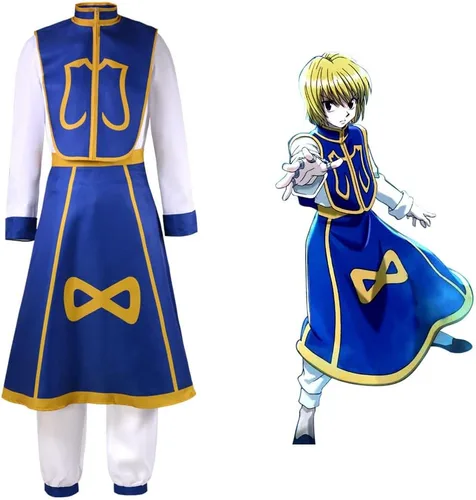 Vista 3 de Disfraz de anime Hunter x Hunter para cosplay Cos Kurapika para fiesta de Halloween, uniforme completo para hombre
