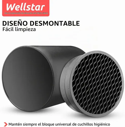 Vista 3 de Soporte de bloque de cuchillos de carne de 5,5" sin cuchillos - Solo soporte de bloque de almacenamiento de cuchillos de carne de cocina