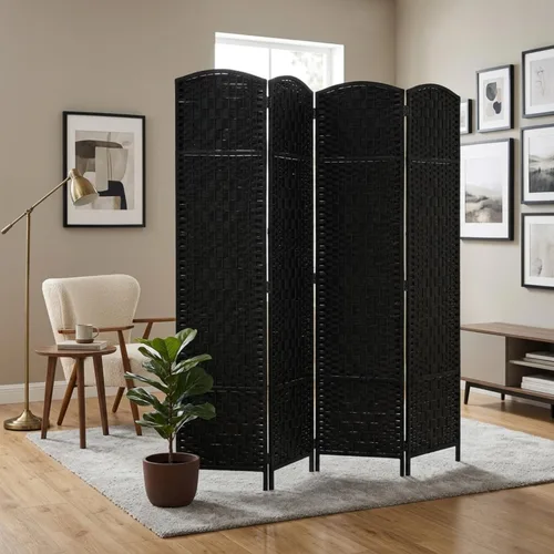 Vista 6 de Legacy Decor 8 Panels Room Divider Privacy Partition Screen Bamboo Fiber Natural Color 5.9 ft High X 11.7 ft Wide