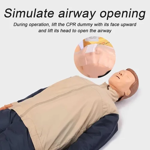 Vista 3 de Maniquíes de RCP y kit de primeros auxilios, maniquíes de RCP de cuerpo completo para adultos con piel facial reemplazable y 4 bolsas de pulmón