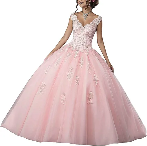 Vista 49 de QXMYOO Vestido de Gala de Quinceañera Sweet 16 Fiesta de Graduación Vestido de Princesa para Adolescentes Negro (Style1-Black)