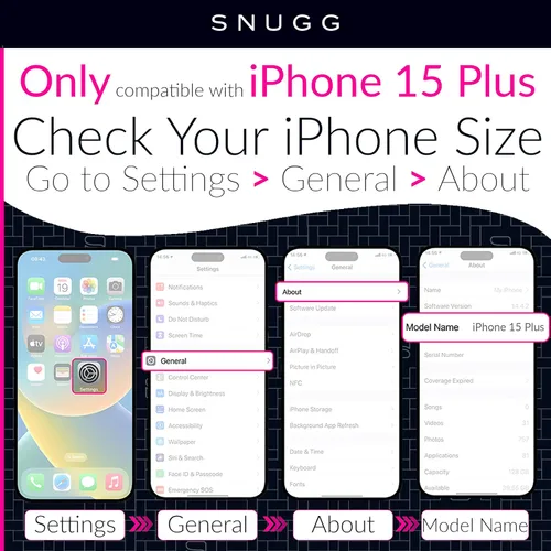 Vista 3 de Snugg Funda tipo cartera para iPhone 15 Plus – Funda plegable con 3 ranuras para tarjetas, cierre magnético y función de soporte para teléfono