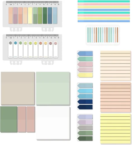 Vista 12 de BAYTORY 1300 hojas de notas adhesivas transparentes pastel, transparente, impermeable, 3 x 3 pulgadas, bloc de notas transparente, pestañas