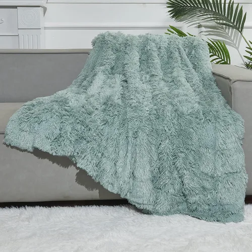 Vista 17 de GONAAP Manta de Tiro Difusa de Piel Sintética Negra Súper Suave Acogedora Felpa Difusa Peluda para Sofá Sillón Cama (Negro, Tiro(50"x60"))