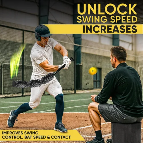 Vista 4 de Aero Swing - Entrenador de swing de béisbol y softbol, las piñas de resistencia al viento del swing del bate generan más velocidad de bate de más