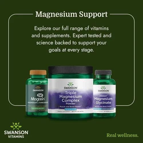 Vista 6 de Swanson Triple Magnesio Complejo Polvo 400 mg 8 oz Pwdr