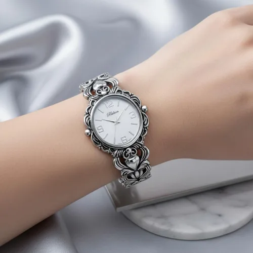 Vista 3 de Blekon Collections - Reloj de pulsera de cuarzo japonés para mujer, estilo egipcio, estilo concho