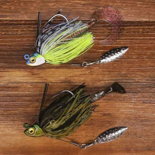 Vista 4 de Plantillas de natación para lubina, señuelos de pesca Swimbait Underspin Jigs 1/2 3/8 1/4 oz Surtido de 6 paquetes (6 colores)