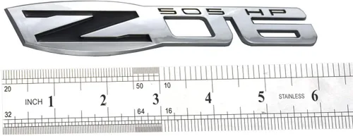 Vista 5 de 2 emblemas de guardabarros Z06 de repuesto para Chevrolet Corvette C5 (cromo/negro)