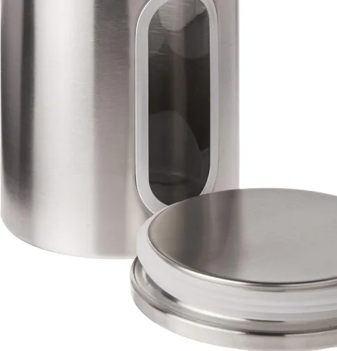 Vista 5 de Fox Run Juego de recipientes de acero inoxidable para encimera de cocina, juego de 3 piezas para azúcar, harina, café y más