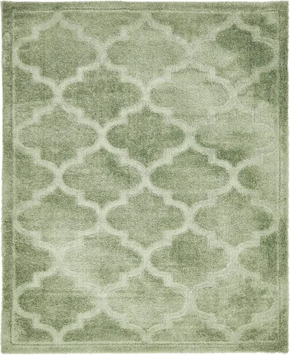 Vista 17 de Unique Loom Trellis Shag Collection - Alfombra de pasillo geométrica, moderna, marroquí, celosía, gris (2 x 7 pies)