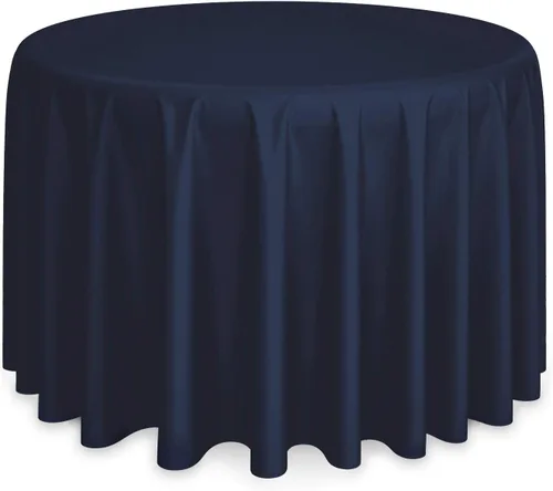 Vista 7 de Lann's Linens - Mantel redondo premium de 70 pulgadas para bodas/banquetes/restaurantes - Mantel de tela de poliéster - Azul bebé