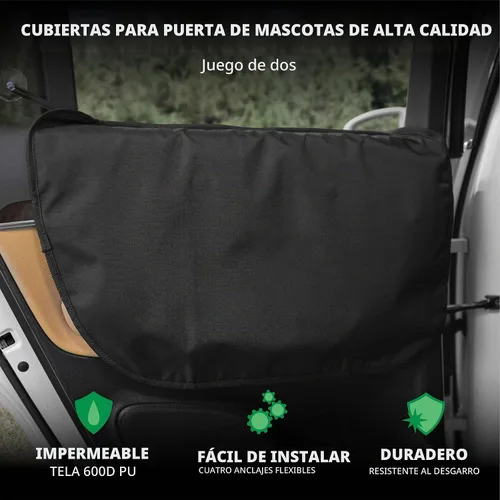 Vista 2 de Plush Paws Products Protector de puerta de automóvil de alta calidad, lavable e impermeable, cubierta interior para automóvil, camión y SUV