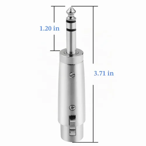 Vista 4 de Adaptador XLR hembra a TRS de 1/4 pulgadas, conector XLR hembra equilibrado a conector estéreo TRS de 1/4 pulgadas, 2