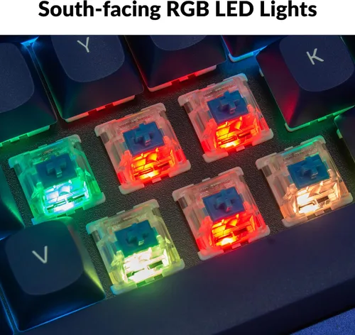 Vista 8 de Keychron Q5 RGB QMKVIA - Teclado mecánico personalizado con cable macro programable con interruptor Gateron G azul y azul 96 diseño completo