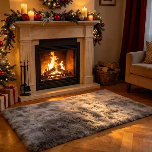 Vista 26 de Alfombra de piel sintética de 2 x 6 pies, color beige, lavable a máquina, súper suave, esponjosa, alfombra de piel de oveja mullida para dormitorio