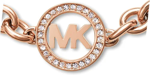 Vista 3 de Michael Kors Pulsera de cadena de acero inoxidable para mujer con detalles de cristal Acero inoxidable