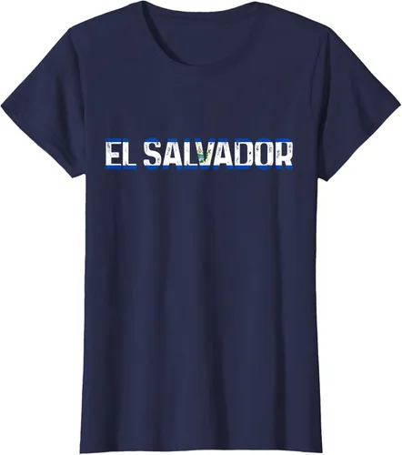Vista 28 de Camiseta Vintage Pride con bandera salvadoreña de El Salvador, Negro