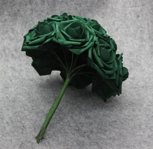 Vista 6 de 25 piezas Flores Artificiales, Rosas de Espuma Artificiales de Tacto Real Decoración Bricolaje para Boda Dama de Honor Ramo Nupcial Centros de Mesa