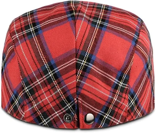 Vista 3 de Gorra plana a cuadros para mujer Ivy Gastby Cabbie Gorra unisex de algodón Newsboy