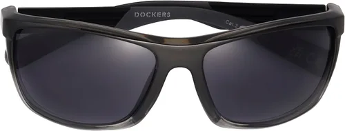 Vista 4 de Dockers Jake WRAP - Lentes de sol para hombre, color negro a carbón, 2.362in, Negro a carbón