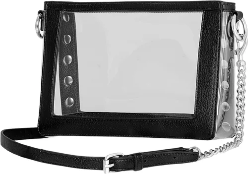 Vista 6 de Rebecca Minkoff M.A.B. Bolso bandolera transparente aprobado para estadio, cartera transparente para conciertos y eventos