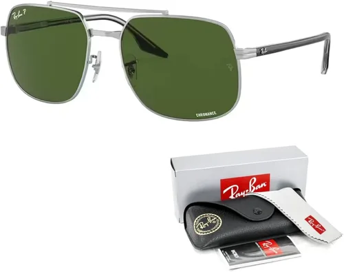 Vista 3 de Ray-Ban RB3699 - Gafas de sol cuadradas para hombres y mujeres + paquete con kit de gafas de cortesía de diseñador iWear