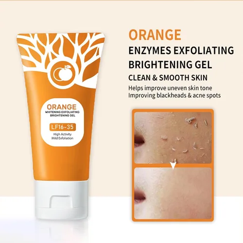 Vista 7 de Gel Exfoliante Naranja, Gel Hidratante y Exfoliante para Cara y Cuerpo, Exfoliante Facial Hidratante Profundo, Gel Natural de Peeling de Naranja
