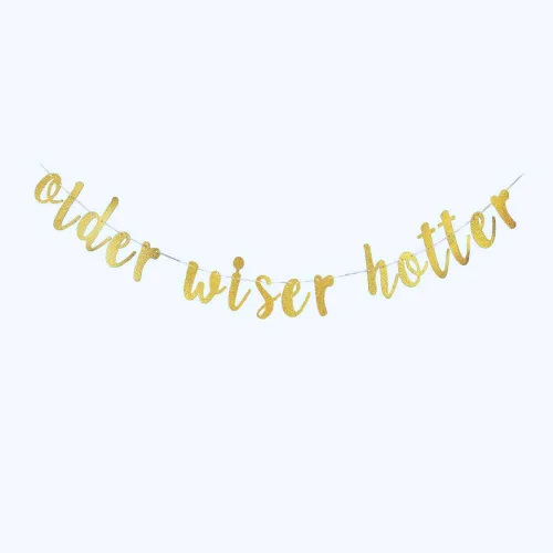 Vista 4 de Older Wiser - Cartel para decoración de fiesta de cumpleaños de hombres/mujeres, cartel de fiesta de aniversario, accesorios divertidos para fiesta