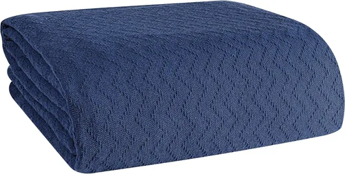 Vista 11 de BELIZZI Home - Manta de cama 100 % algodón, transpirable, térmica tamaño individual, suave manta térmica de cheurón de 60 x 90 pulgadas, manta