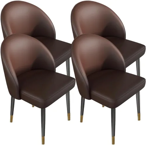 Vista 17 de YVYKFZD Juego de sillas de comedor, silla de comedor de cuero con respaldo curvo, sillas de cocina sin brazos, silla auxiliar tapizada cómoda