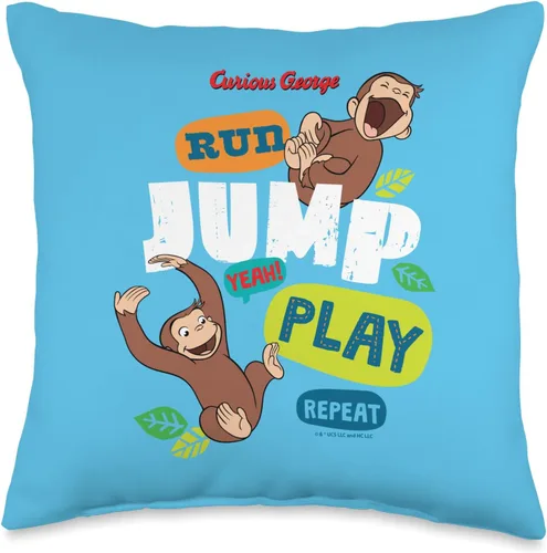 Vista 4 de Curious George Almohada Run Jump Play Repeat