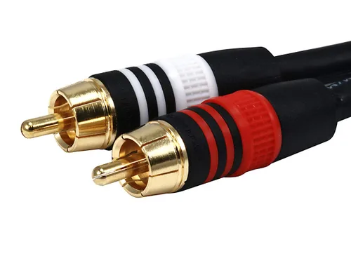 Vista 2 de Monoprice 1.5 pies Premium 2 conectores RCA Plug/2 conectores RCA Plug M/M de 22 AWG, color negro