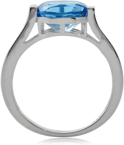Vista 3 de Silvershake 10X8mm Oval Shape Gemstones 925 Sterling Silver Solitaire Right Hand Anniversary Ring Jewelry for Women