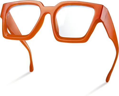 Vista 29 de livho Marco de gafas de gran tamaño para mujer y hombre, lentes rectangulares de moda para computadora, marco elegante *Tortuga de coco