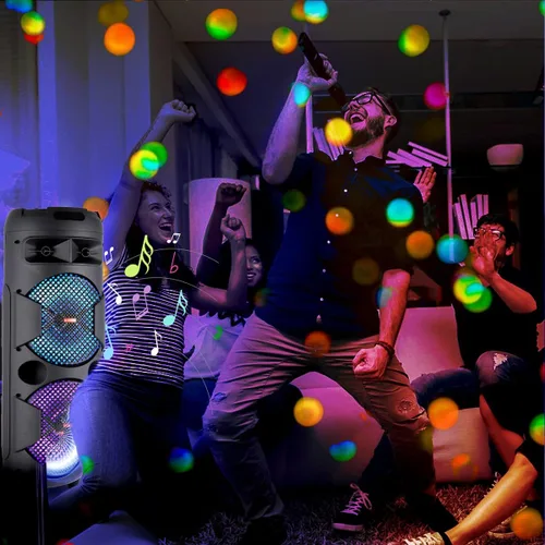 Vista 5 de Altavoz Bluetooth inalámbrico dual del partido de 8" para el canto