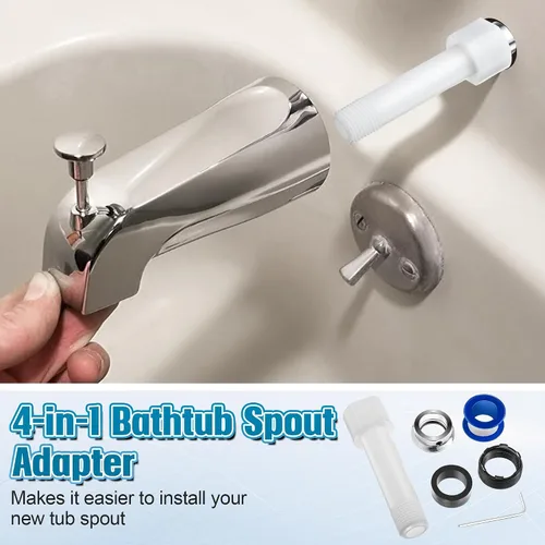 Vista 7 de Dreyoo Adaptador de boquilla de bañera cuatro en uno, adaptador de grifo de bañera roscado para cobre