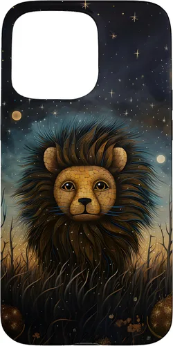 Vista 28 de iPhone 16 Lion at Twilight Lindas estrellas de león en la noche