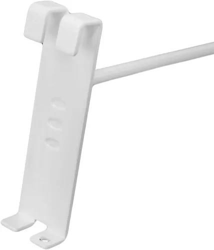 Vista 2 de 10 ganchos de metal de pared de rejilla blanca brillante de 8 pulgadas, pantalla para uso con paneles de pared