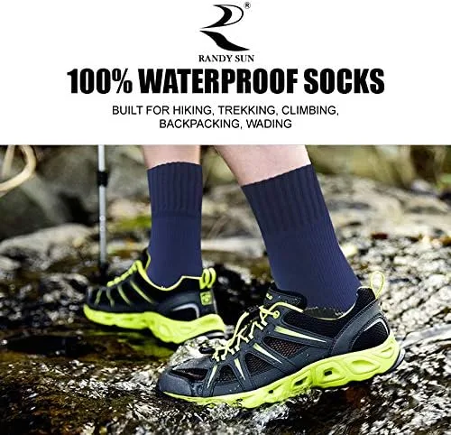 Vista 4 de RANDY SUN - Calcetines 100% impermeables, unisex, para practicar senderismo, caminar, correr, esquiar, etc