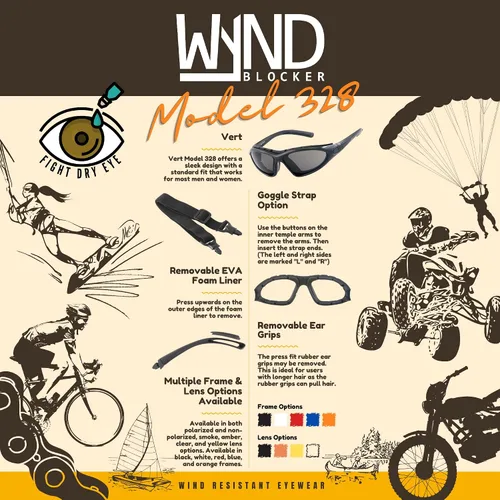 Vista 4 de WYND Blocker Vert - Gafas de sol para motocicleta y deportes al aire libre