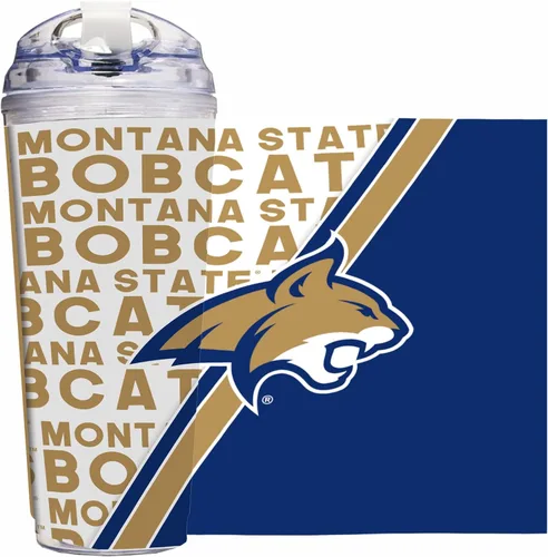 Vista 101 de Rico Industries Taza acrílica NCAA estándar de 24 onzas con tapa con bisagra, taza de doble pared oficialmente licenciada con pajita