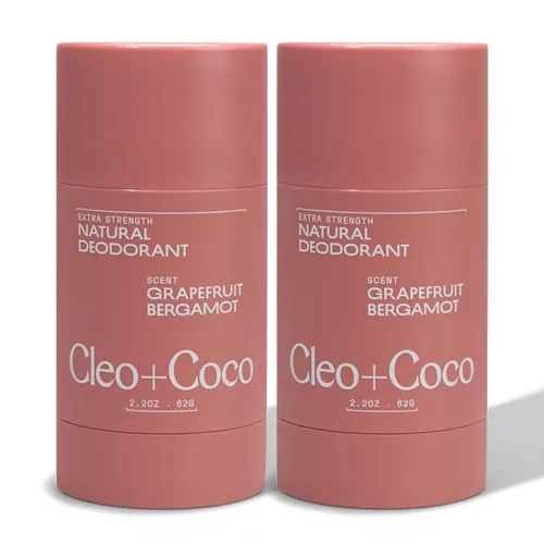 Vista 9 de Cleo+Coco - Bálsamo desodorante extra fuerte, menta de albahaca (paquete de 2, 2.2 onzas cada uno), desodorante natural sin aluminio con 5