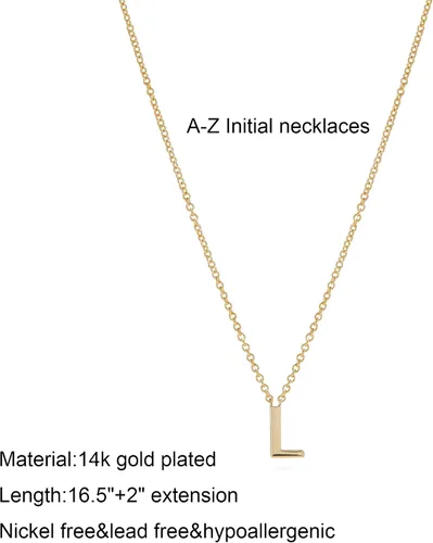 Vista 5 de SELFROSE Initial Necklaces for Women, Dainty Gold Letter Necklace 14k Gold Plated Personalized Tiny Initial Pendant Necklace Monogram Cute Letter