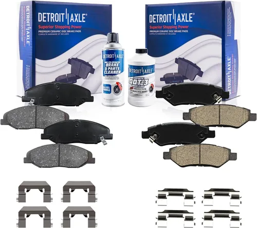Vista 122 de Detroit Axle - Kit de freno delantero para Dodge Ram 1500 Durango Dakota Chrysler Aspen Dakota Driver Side Disco Freno Pinza de freno de cerámica