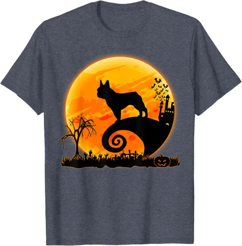 Vista 111 de Camiseta divertida de disfraz de Halloween para perro y luna de Bulldog francés, Negro, S