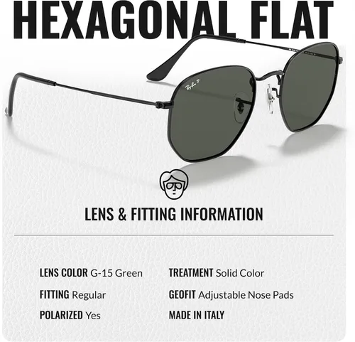 Vista 36 de Ray-Ban RB3548N Lentes planas hexagonales, gafas de sol cuadradas y redondas con kit oficial de gafas