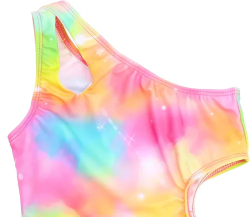 Vista 4 de JESKIDS Traje de baño de una pieza para niña con corte de playa, traje de baño con cordón