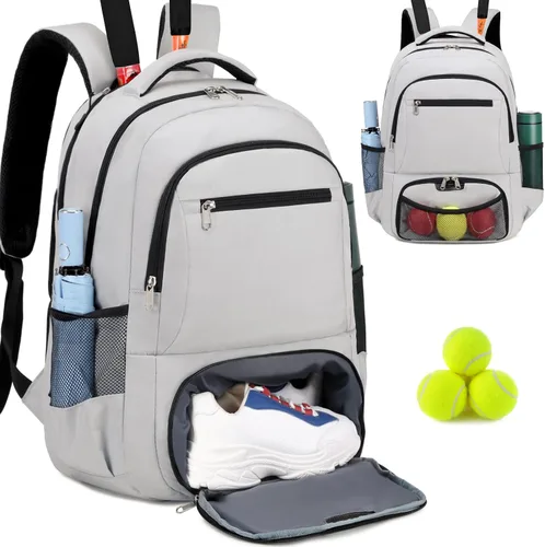 Vista 8 de ACESAK Mochila de Tenis Bolsa de Tenis para Mujeres Hombres - Bolsa de Tenis Capacidad para 2 Raquetas, Bádminton Squash, Paletas Pelotas Pickleball