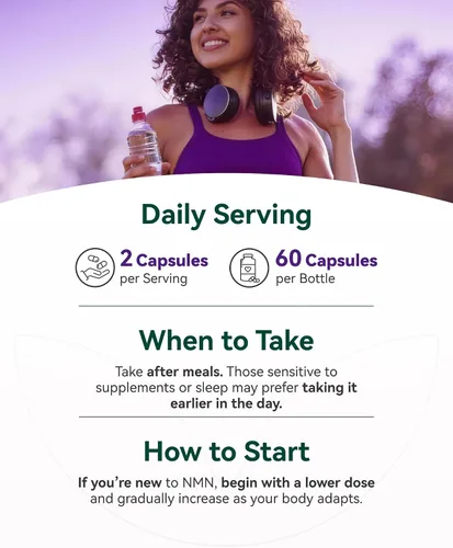Vista 8 de Inner Brightness Suplemento NMN de 500 mg, 99.9% de alta pureza, soporta niveles de NAD+ y energía celular, fórmula 5 en 1 con resveratrol